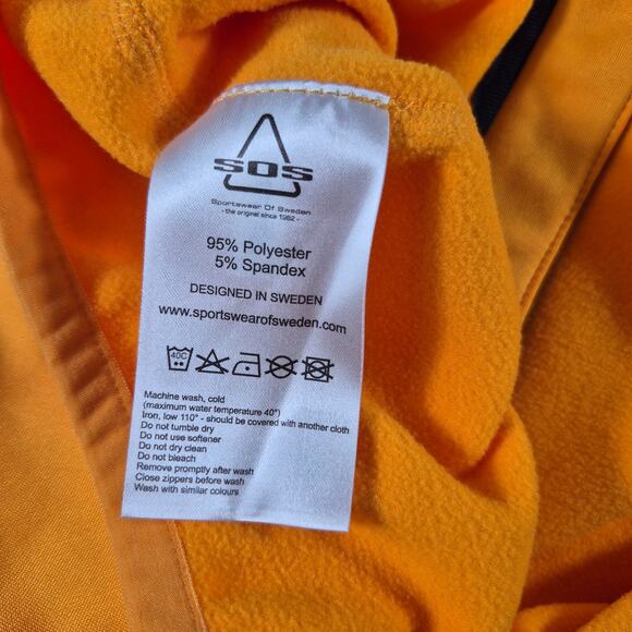 SOS Sportswear of Sweden Orange Full Zip Soft Shell Jacket Large - Picture 3 of 3